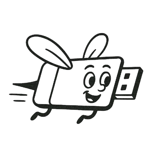 Flying USB character