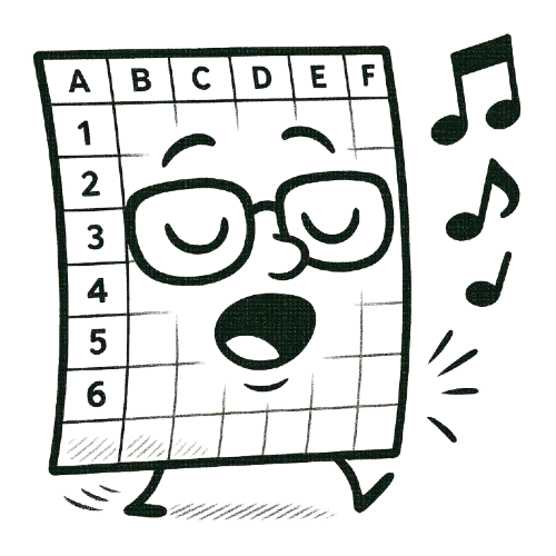 Singing spreadsheet character
